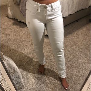 Slim straight white jeans
